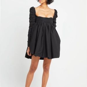 Few Moda structured long sleeve frock babydoll black dress